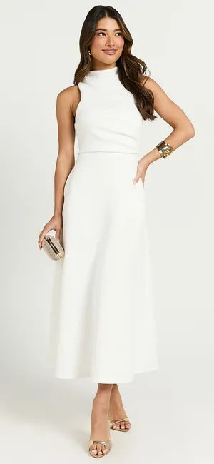 New Showpo Macy Midi Dress High Neck A Line Dress Size Small MSRP $129 thumbnail 1
