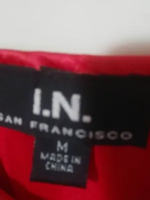 IN San Francisco M Y2K Babydoll Pink Red Satin Dressy Top thumbnail 4