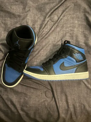 Jordan 1 Mid 'Black Blue' sneakers thumbnail 4