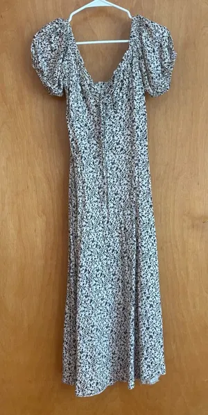 GNV 33 Floral Puff Sleeve Midi Dress Ukraine‎ cotton slit thumbnail 1
