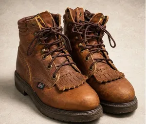 Justin Boots - Original Lace-Up Round Toe Work Boots - Size 7 thumbnail 1