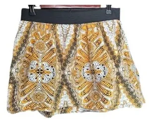 Womens Mini Skirt, Yellow White Pattern, Casual Summer‎ Fashion thumbnail 1