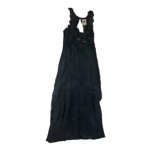 FARM Rio size medium black Lace Midi Dress new Stevie nicks witchy boho satin thumbnail 3