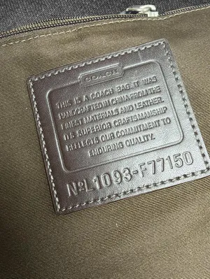 Coach Signature Jacquard Brown Leather Trim Tote Bag thumbnail 4