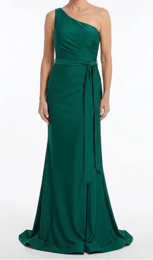 Cinderella Divine NWT Emerald Green One-Shoulder Gown Size M Formal Maxi‎ thumbnail 1