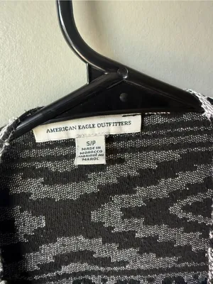 American Eagle Black White Aztec Open Front Cardigan Small thumbnail 5