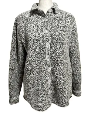 PJ Salvage Cabin Fever Soft Button Up Furry Fleece Shirt Jacket Shacket Size XS thumbnail 1