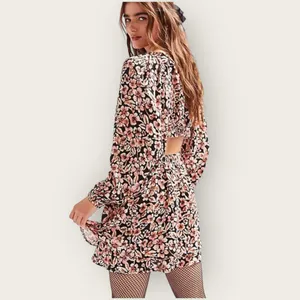 Free People Jael Printed Floral Mini Dress with Cutouts Size X-Small Small thumbnail 3