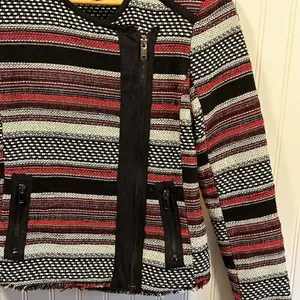 Jessica Simpson tweed asymmetrical blazer jacket thumbnail 3