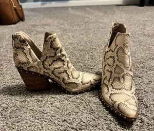 Snakeskin Ankle Booties thumbnail 1