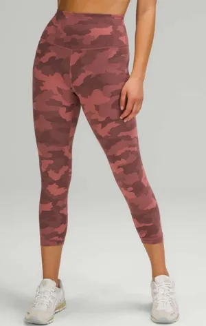 Lululemon Wunder Train High-Rise Crop 23"Heritage 365 Camo Brier Rose Multi thumbnail 1