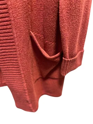 Tahari Patch Pocket Cardigan Sweater Burgundy Size XL Coastal Preppy Minimalist thumbnail 11