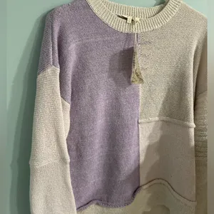 Mystree Lilac/Cream/Blush Color Block Sweater NWT Small thumbnail 3