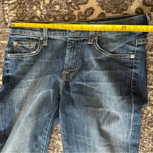 7 For All Mankind Denim Women’s Size 27 Blue Crop Flare Jeans Made in the USA thumbnail 7