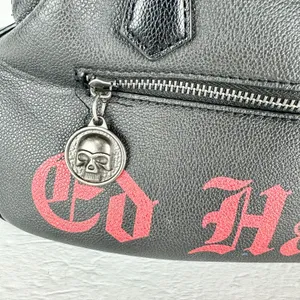 Ed Hardy Mini Bowler Bag Stachel Rhinestone Rose Heart Tattoo Art Y2K Studded thumbnail 4