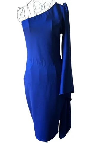 No Comment Chic One-Shoulder Royal Blue Dress thumbnail 1