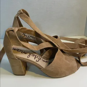 Sam Edelman Odele Suede tan heels size 8.5 thumbnail 3