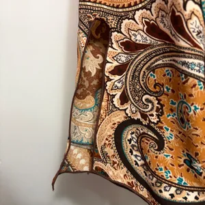 Giorgio Fiorlini Collection Tunic XL Brown Paisley Keyhole Lettuce Edge Boho thumbnail 3
