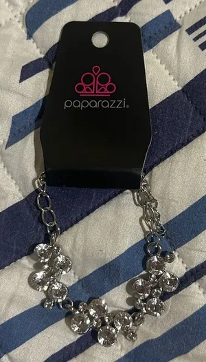 Paparazzi Silver Blossom Bracelet thumbnail 1
