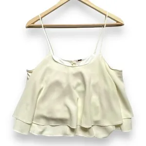 Free People Ivory Tropical Wave Crop Top thumbnail 3