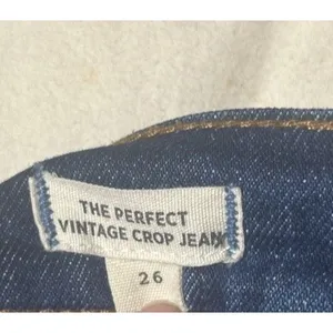 Madewell Perfect Vintage Crop Blue Jeans Women Sz 26 Distressed Classic Staple thumbnail 2
