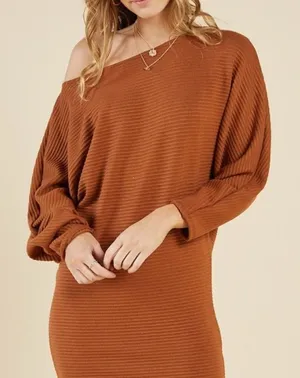 Sadie & Sage Chloe Ribbed Mini Burnt Orange NWT‎ Size Small thumbnail 1