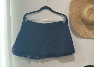Lululemon Run Pacesetter Tiered Ruffle Skort Shorts navy thumbnail 1