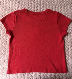 Brandy Melville Red Ashlyn Swiss Deer Baby Tee thumbnail 5