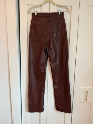 Abercrombie Leather Pants Vegan Straight 90s Ultra High-Rise thumbnail 2