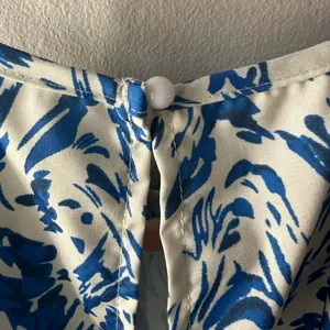 Blue Allover Print Halter Neck Romper Size Small/4 thumbnail 14