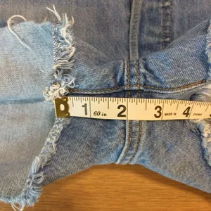 Levi’s 501 Jean shorts 32 button-fly medium wash distressed thumbnail 2