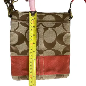 Coach CC Signature Brown Orange Crossbody Purse 10129 thumbnail 7