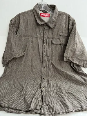 Wrangler Brown Plaid Short Sleeve Shirt thumbnail 1