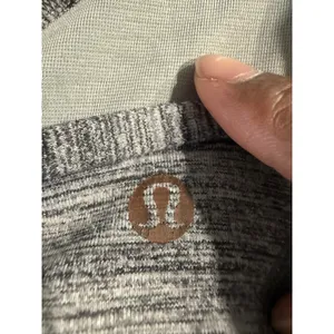Lululemon Flow Y Bra Heathered Black‎ White Space Dye Yoga Sports Bra Size 4 thumbnail 4