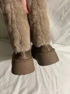 Women's Faux Fur Platform Winter Boots Brown Mid Calf Cozy Lined Size 38 thumbnail 6