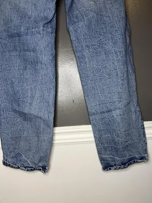 Zara Jeans Womens 6 Blue Acid Wash High Rise Relaxed Straight Button Fly Denim thumbnail 8