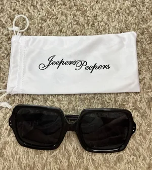 NIB Jeepers Peepers Black Oversized Square Sunglasses thumbnail 1