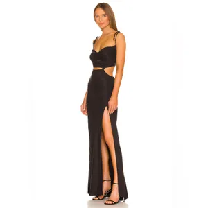 For Love & Lemons Kyra Cut Out Maxi‎ Dress Black thumbnail 2