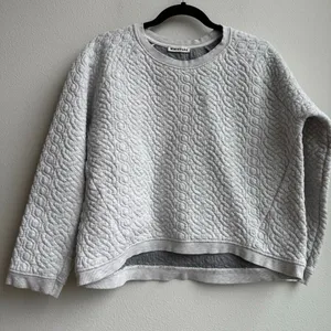 Whistles Light Gray Quilted Crewneck Jumper Size 8 US Medium thumbnail 1