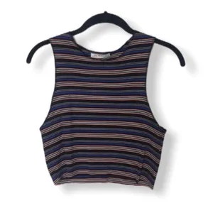 Zara Multicolor Ribbed Knit Striped Crop Top Size S Sleeveless Tank thumbnail 3