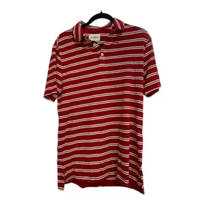 Goodfellow & Co™ Men's Comfort Wear Striped Polo Shirt Maroon Small thumbnail 1