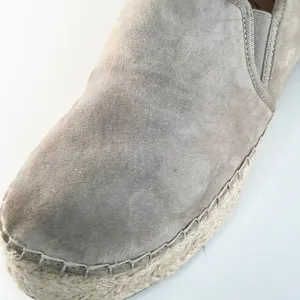 Sam Edelman Carrin Grey Taupe Suede Espadrille Platform Flats Shoes Women 9 thumbnail 8