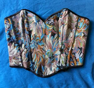 SHEIN S Multicolor Strapless Corset Bustier Top Boned Lace-Up thumbnail 1