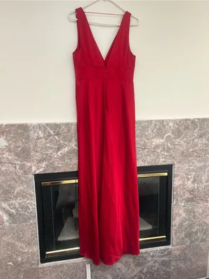 Reformation Elaina Satin Red Midi Dress thumbnail 4