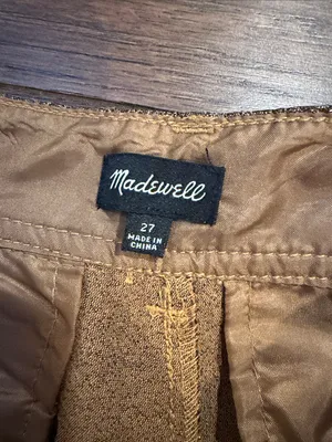 Madewell Pants Gold Metallic Shimmer Emmett Wide Leg Cropped Sz 27 - C61-116 thumbnail 4