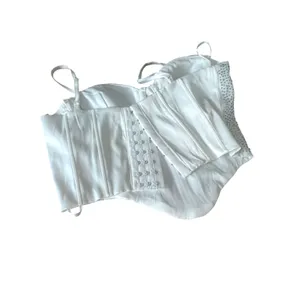 NWT S white rhinestone corset top Windsor structured bust cups Bustier Bodycon thumbnail 4