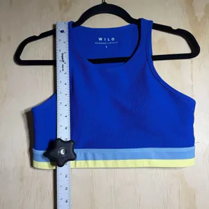 WILO Active Sports Bra Womens Large Blue Colorblock‎ Athletic Yoga Gym thumbnail 4