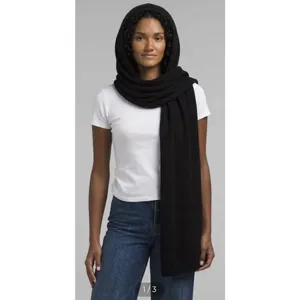 Jason Wu Black 100% Cashmere Hooded Scarf thumbnail 7