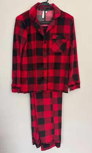 Joyspun Red Black Buffalo Plaid Pajama Set Women's Small (4-6) NWT Soft 2-Piece thumbnail 1