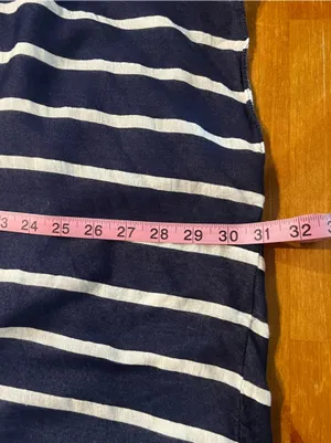 LOFT Kimono Nautical Navy and White Striped Open-Front Cardigan thumbnail 5